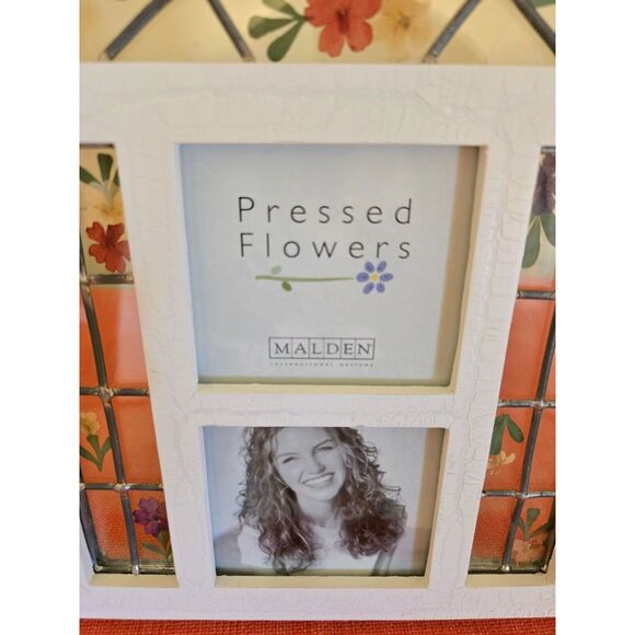 Malden Decorative Pressed Flowers Painted Wood & Glass Picture Frame (2"x2") - Picture 3 of 3